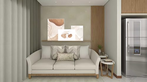 Jogo com 3 Quadros Decorativos Abstratos