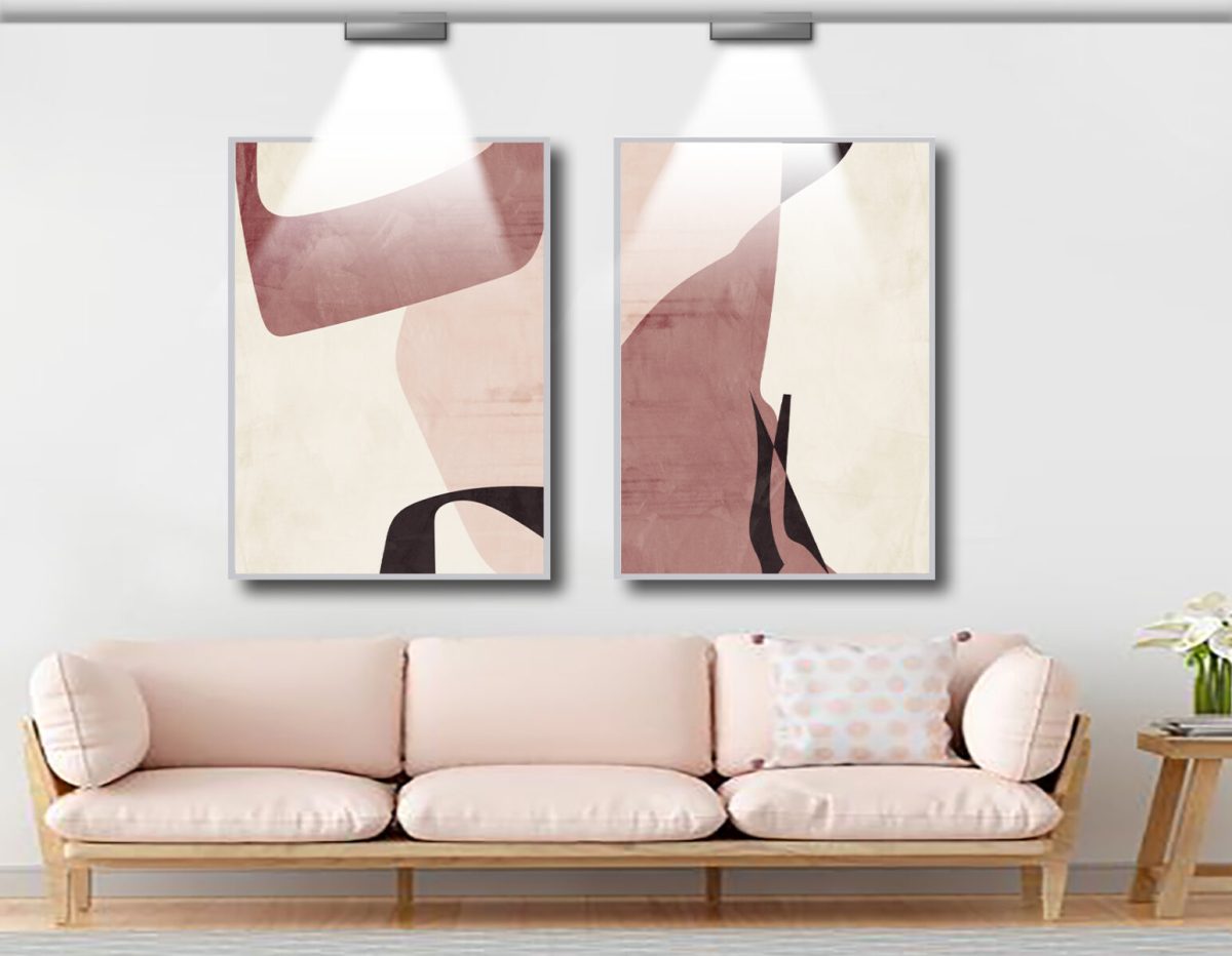 Jogo com 2 Quadros Abstratos Em Tons de Rosa - Imagem 18