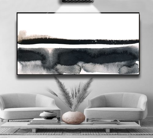 Quadro Decorativo Abstrato Formas Preto e Branco