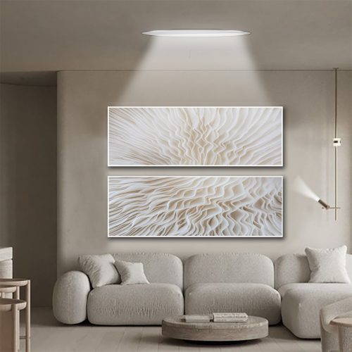 Jogo com 2 Quadros Abstratos Minimalista Nude
