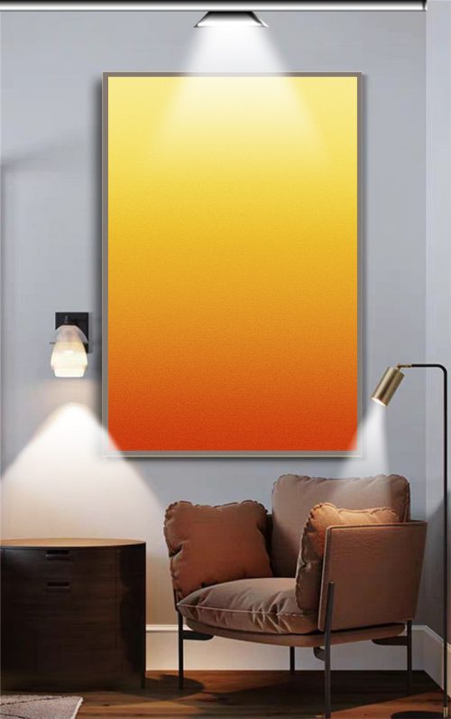 Quadro Decorativo Abstrato Degradê em Tons de Amarelo e Laranja