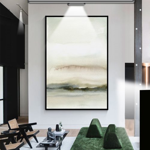 Quadro Decorativo Abstrato Azul e Bege