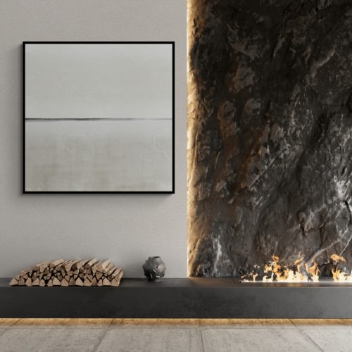 Quadro Decorativo Abstrato Minimalista em Tons de Off white