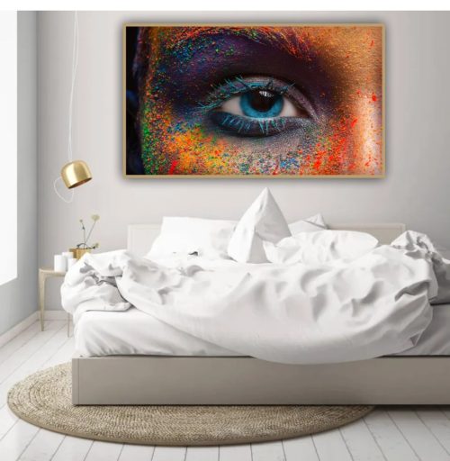 Jogo Com 2 Quadros Decorativos Olho Colorido