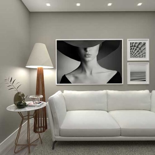 Jogo Com 3 Quadros Decorativos Composição Figurativa