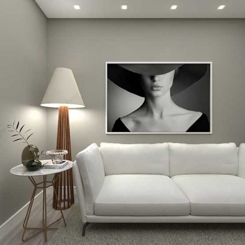 Quadro Decorativo Mulher Figurativa Preto e Branco