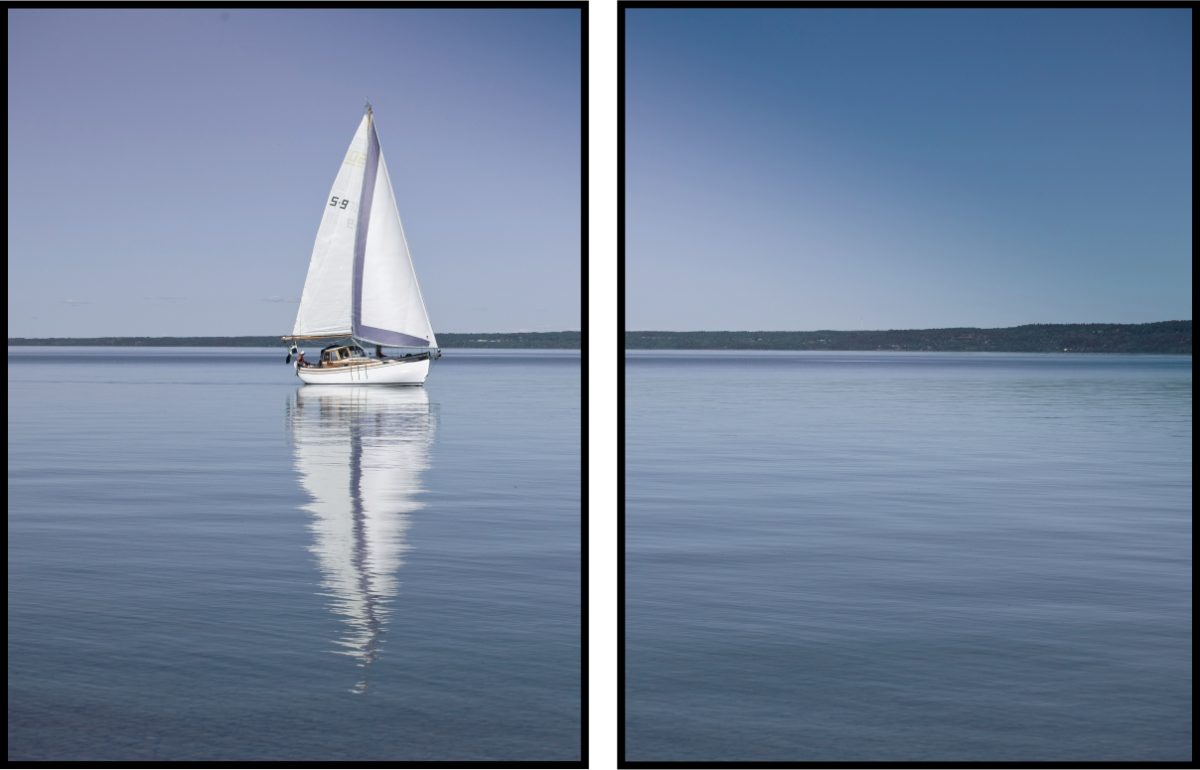 Jogo Com 2 Quadros Decorativos Mar Azul e Barco - Imagem 7