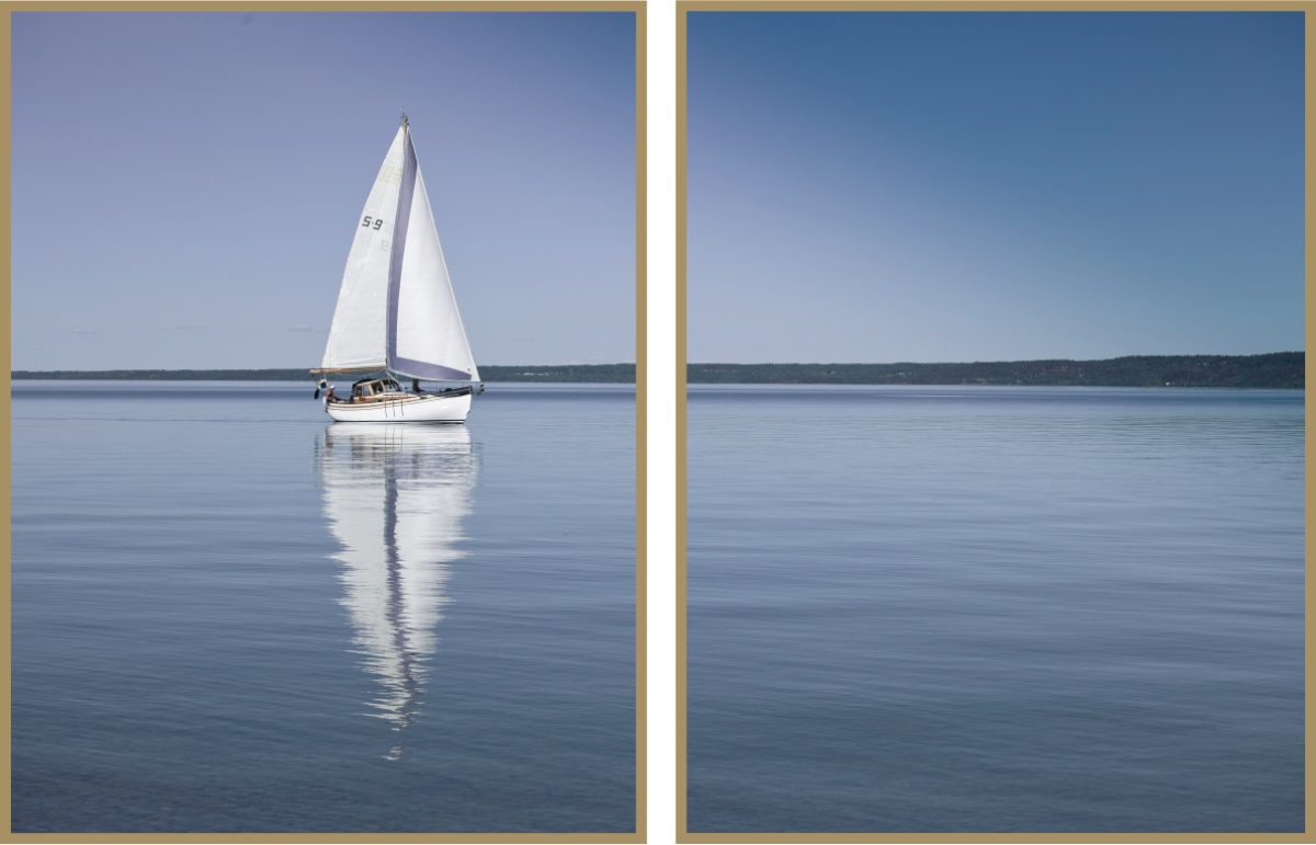 Jogo Com 2 Quadros Decorativos Mar Azul e Barco - Imagem 14