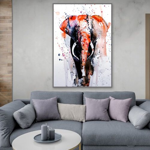 Quadro Decorativo Elefante Colorido