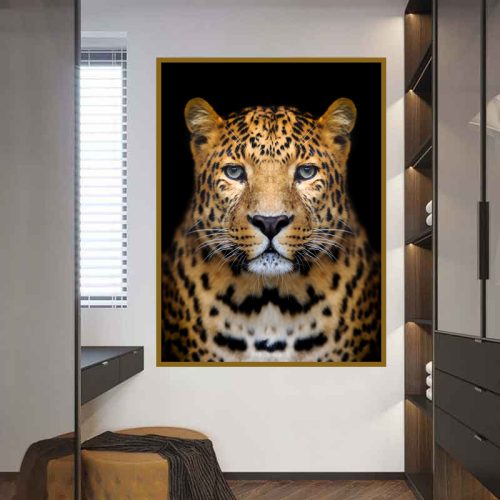 Quadro Decorativo Onça Pintada Fundo Preto