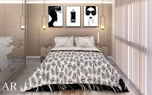 Jogo com 3 Quadros Decorativos Figurativos Beauty