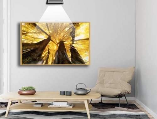 Quadro Decorativo Árvores com florais amarelo