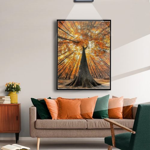 Quadro Decorativo Árvores com tons de laranja