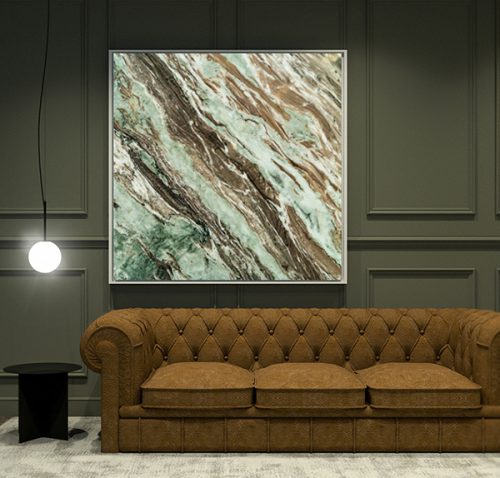 Quadro Decorativo Abstrato Verde e Marrom