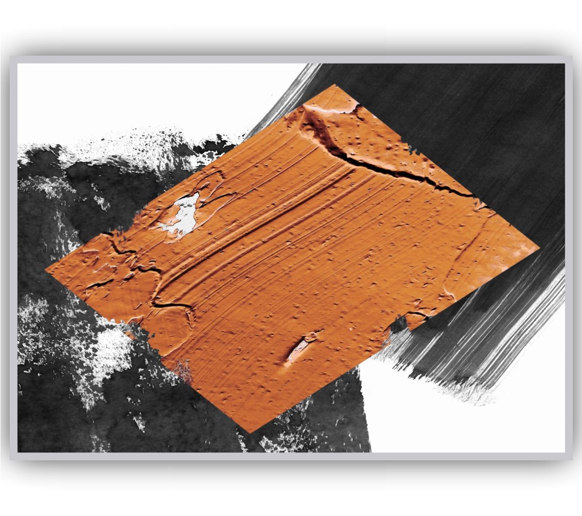 Quadro Decorativo Abstrato Preto, Laranja e Branco - Imagem 6