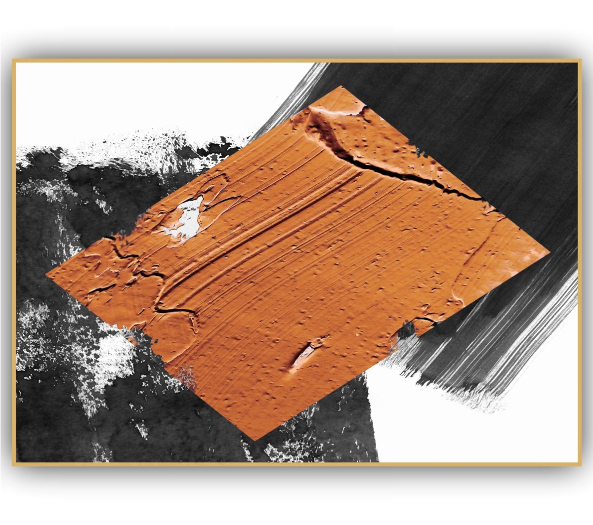 Quadro Decorativo Abstrato Preto, Laranja e Branco - Imagem 10