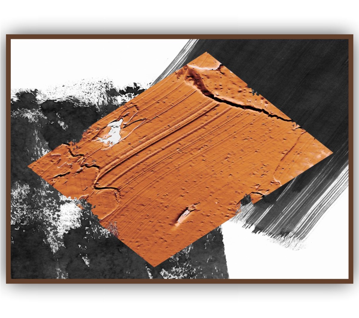 Quadro Decorativo Abstrato Preto, Laranja e Branco - Imagem 17
