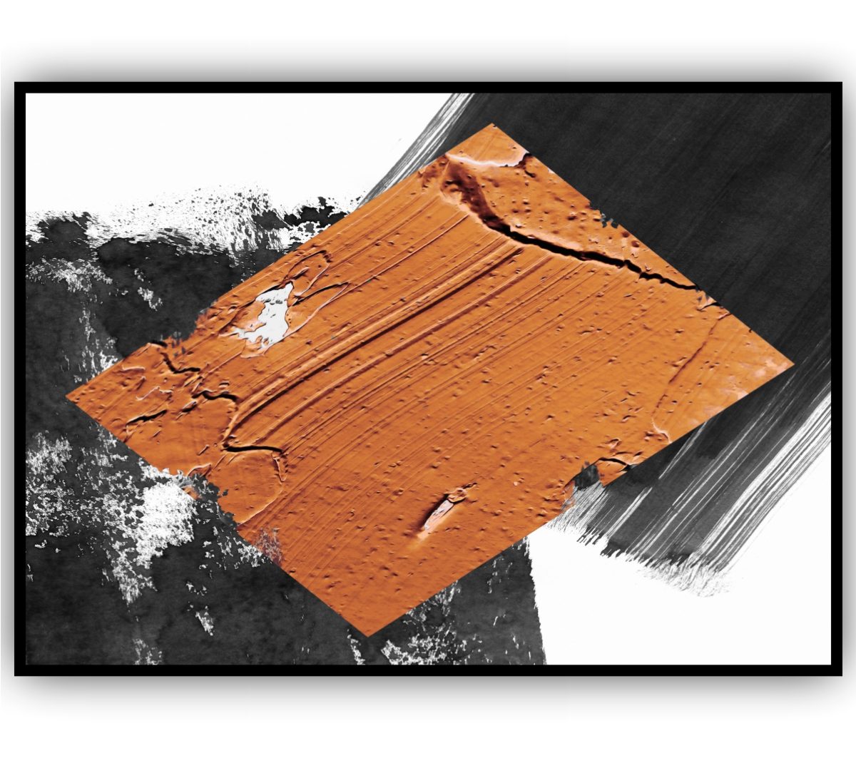 Quadro Decorativo Abstrato Preto, Laranja e Branco - Imagem 19