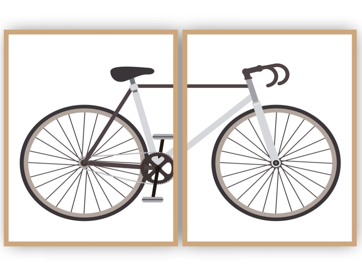 Jogo com 2 Quadros Decorativos Bicicleta - Imagem 3