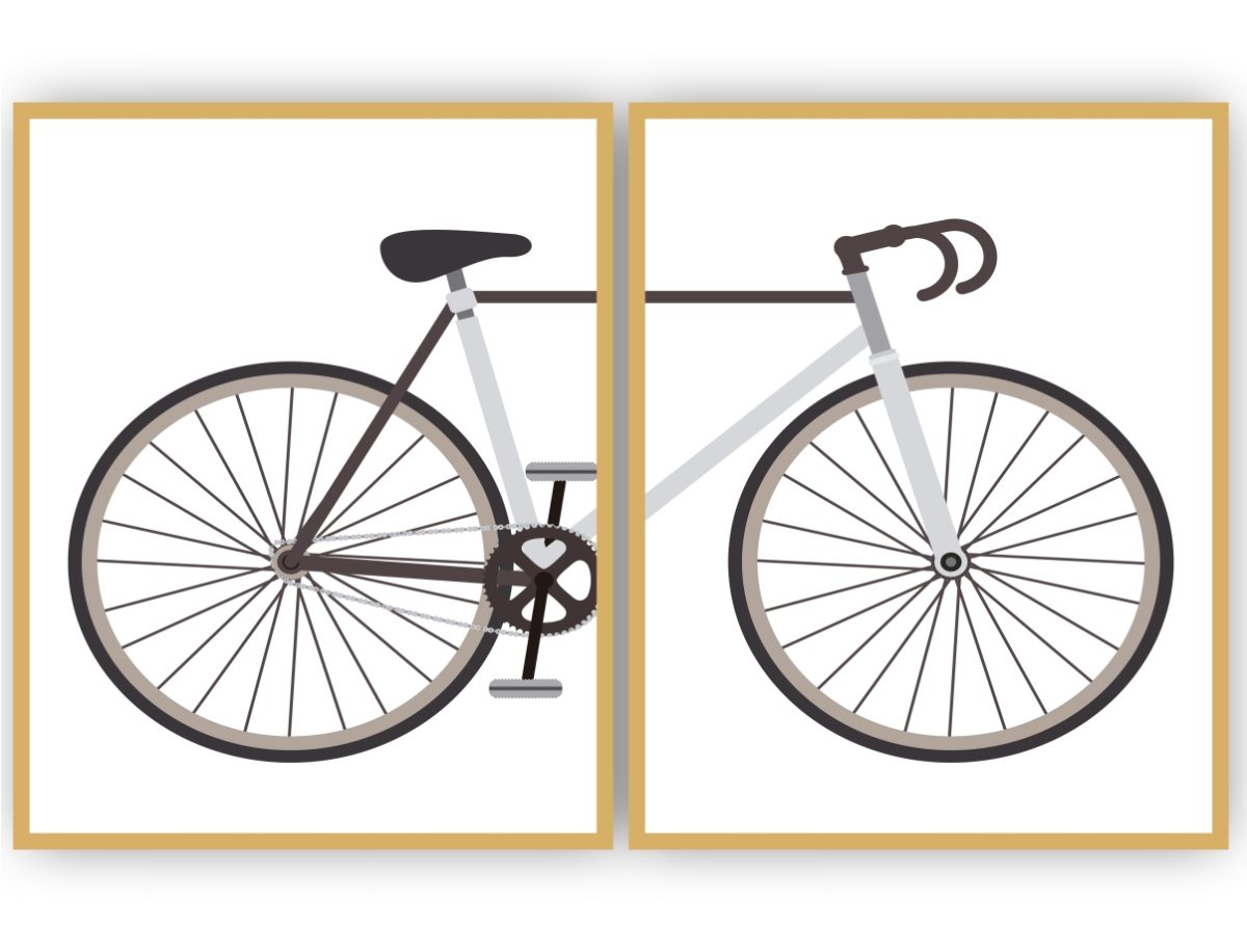 Jogo com 2 Quadros Decorativos Bicicleta - Imagem 4