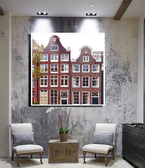 Quadro Decorativo Casas Vermelhas
