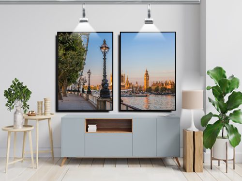 Jogo com 2 Quadros Fotografia Paisagem Londres