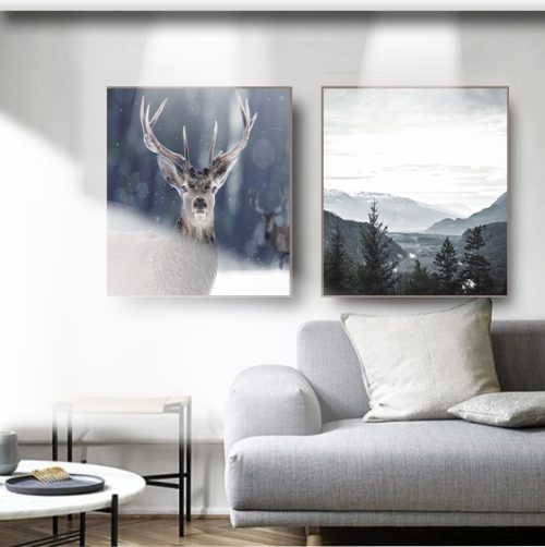 Jogo com 2 Quadros Decorativos Composição Paisagem