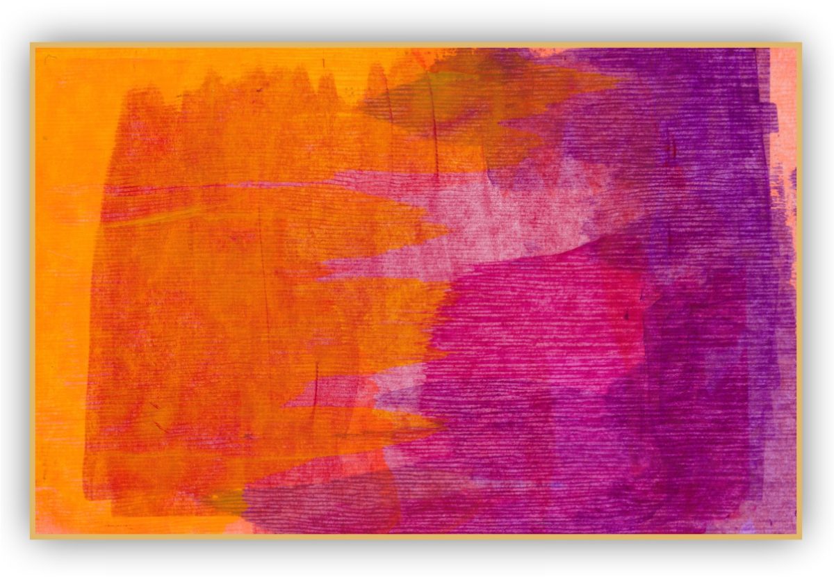 Quadro Decorativo Abstrato com Tons de Amarelo, Laranja, Rosa e Roxo - Imagem 10