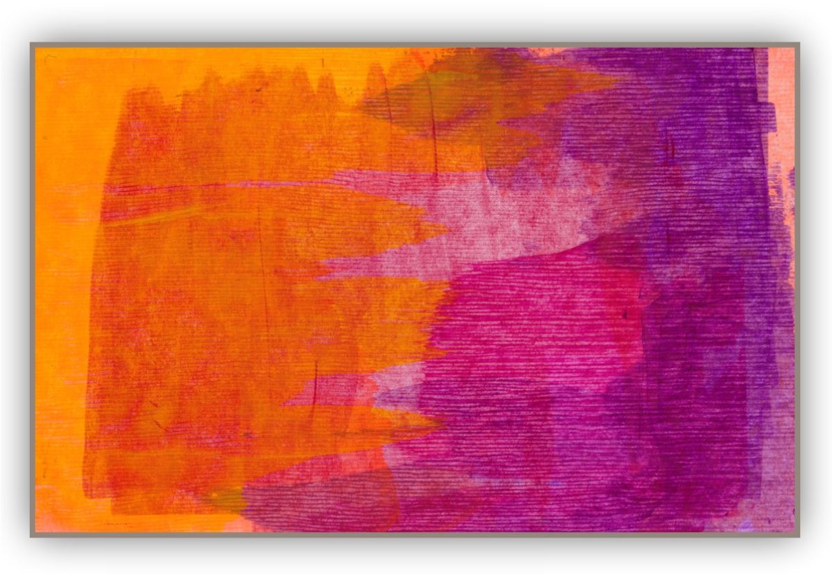 Quadro Decorativo Abstrato com Tons de Amarelo, Laranja, Rosa e Roxo - Imagem 11