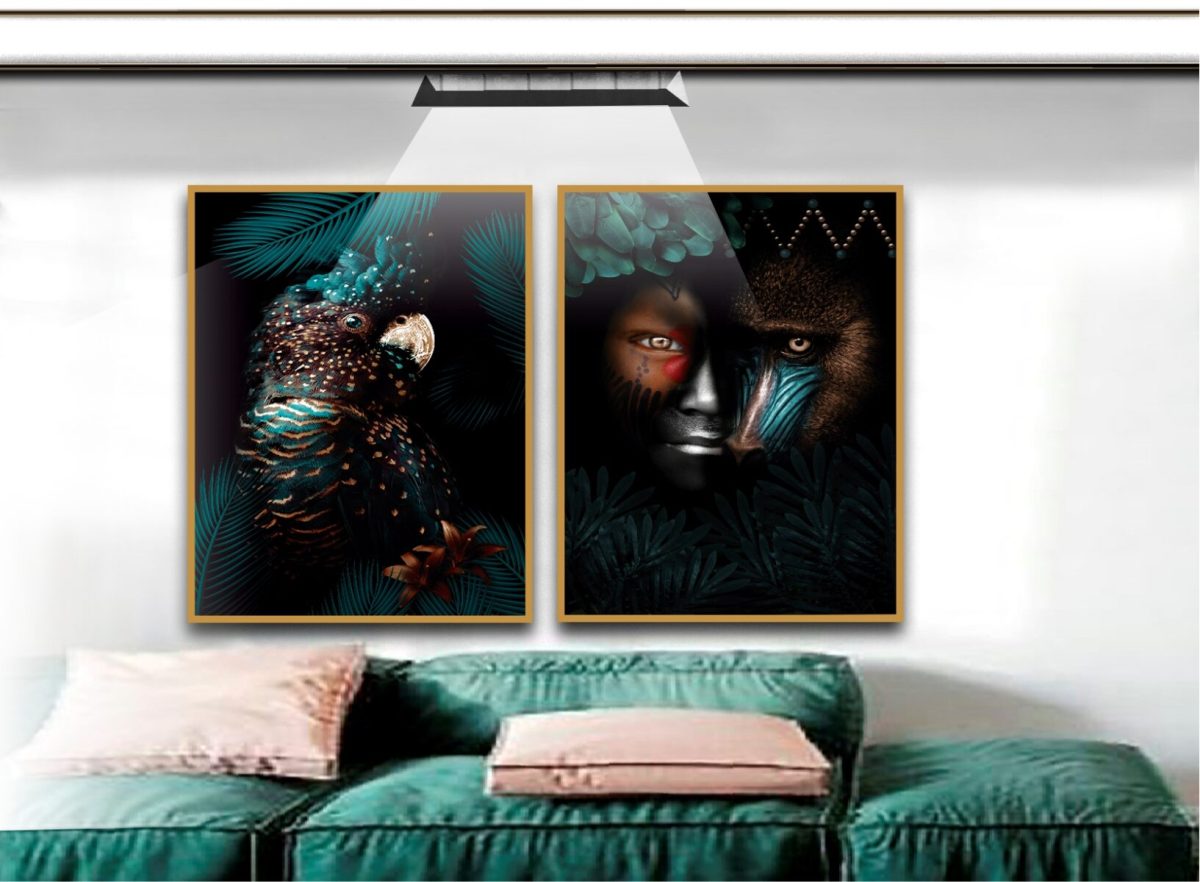 Jogo com 2 Quadros Composição Exclusiva Menina e os Animais - Imagem 10