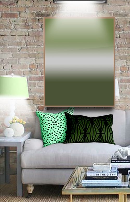 Quadro Decorativo Exclusivo Abstrato Degradê em Tons de Verde