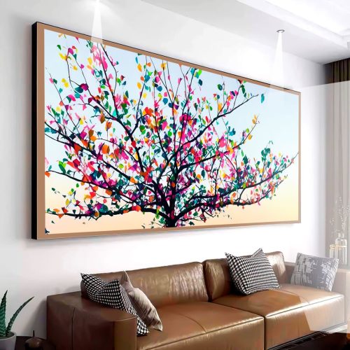 Quadro Decorativo Exclusivo Árvore com folhas coloridas
