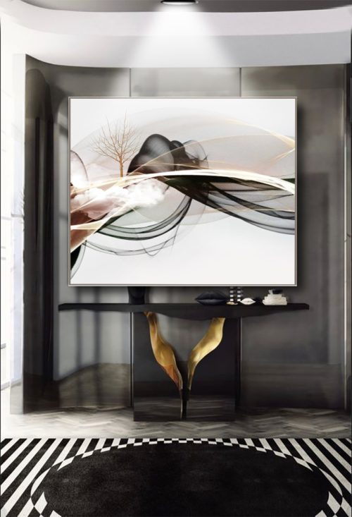 Quadro Decorativo Exclusivo Abstrato Com Linhas e Formas