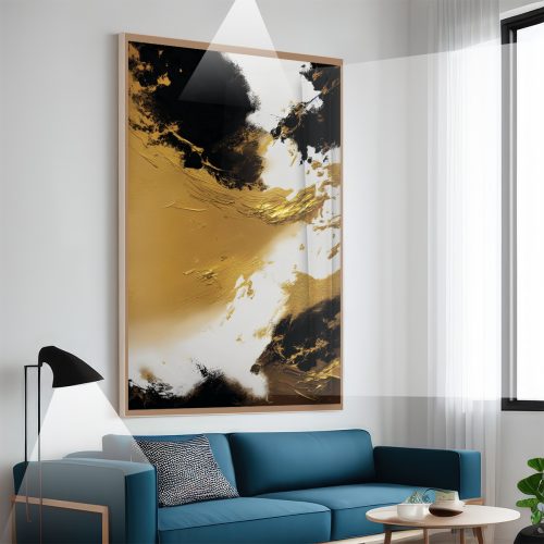 Quadro Decorativo Exclusivo Abstrato em tons de Amarelo