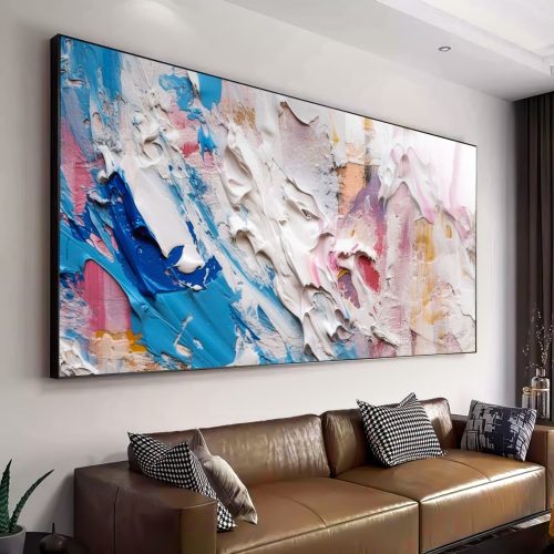 Quadro De Luxo Arte Abstrata Efeito Pintura Colorido
