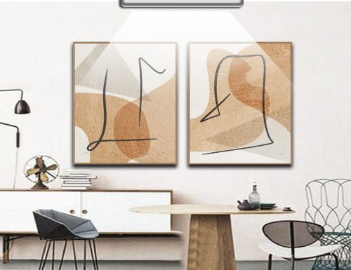 Jogo com 2 Quadros Composição Exclusiva Abstratos em tons de marrom