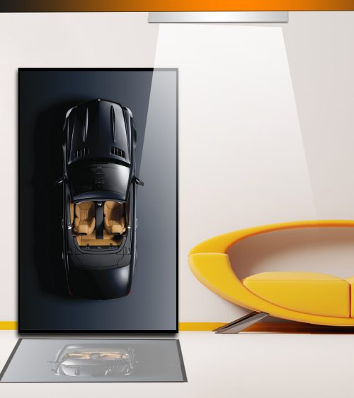 Quadro Decorativo Exclusivo Carro 3D Preto