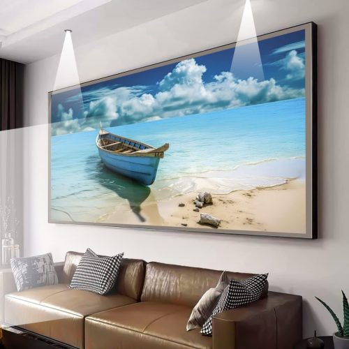 Quadro Decorativo Exclusivo Barco na Praia
