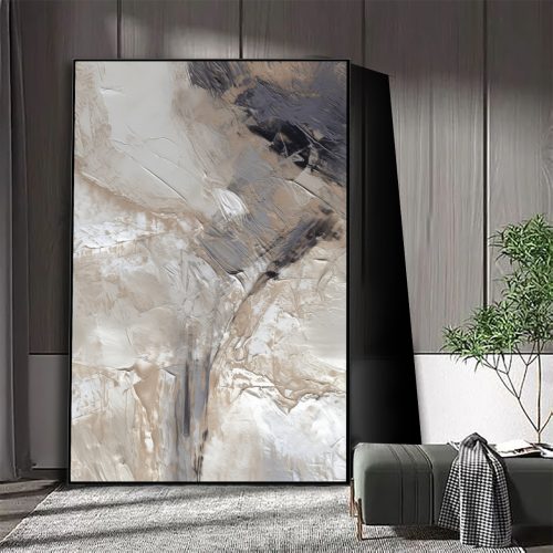 Quadro Decorativo Exclusivo Abstrato com Tons de Cinza