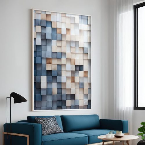 Quadro Decorativo Abstrato em Cubos 3D