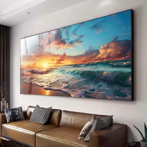 Quadro Decorativo Por do Sol na Praia