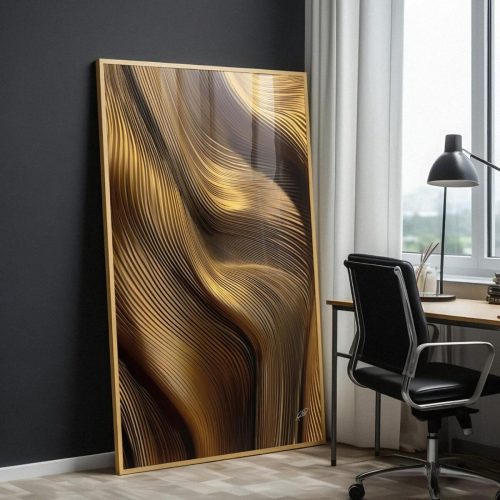 Quadro Decorativo Abstrato Ondulado 3D