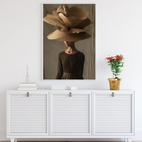 Quadro Decorativo Mulher Figurativa em Tons Terrosos