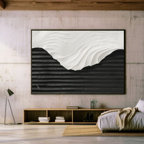 Quadro Decorativo Black and White com Efeito Relevo