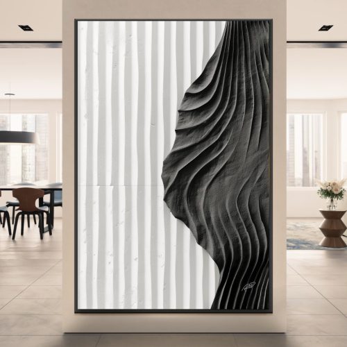 Quadro Decorativo Abstract Black and White