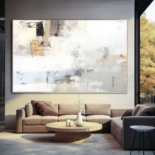 Quadro De Luxo Abstrato em Tons Neutros