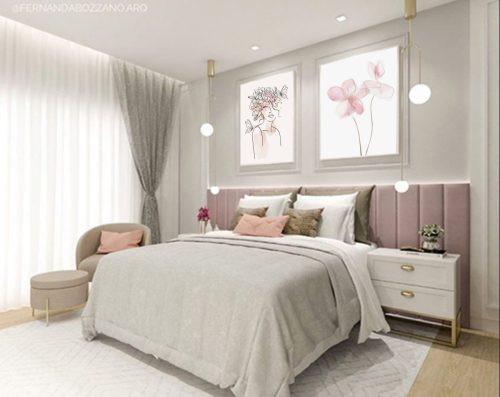 Jogo com 2 Quadros Decorativos Desenho Mulher Figurativa com Florais