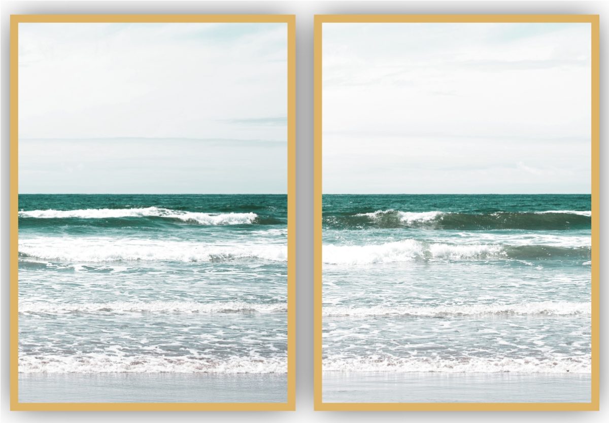 Jogo com 2 Quadros Decorativos Mar Azul - Imagem 4
