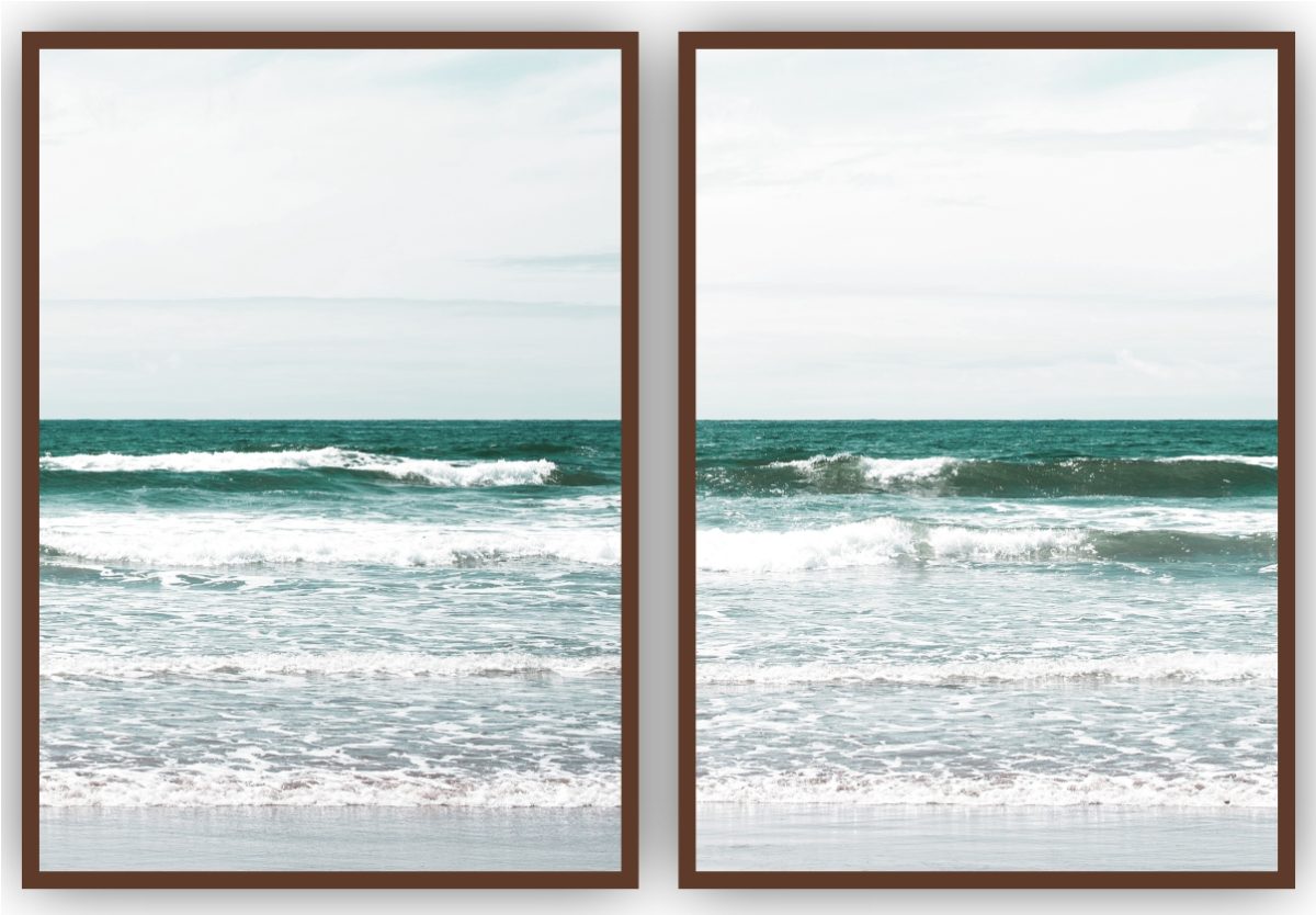 Jogo com 2 Quadros Decorativos Mar Azul - Imagem 5