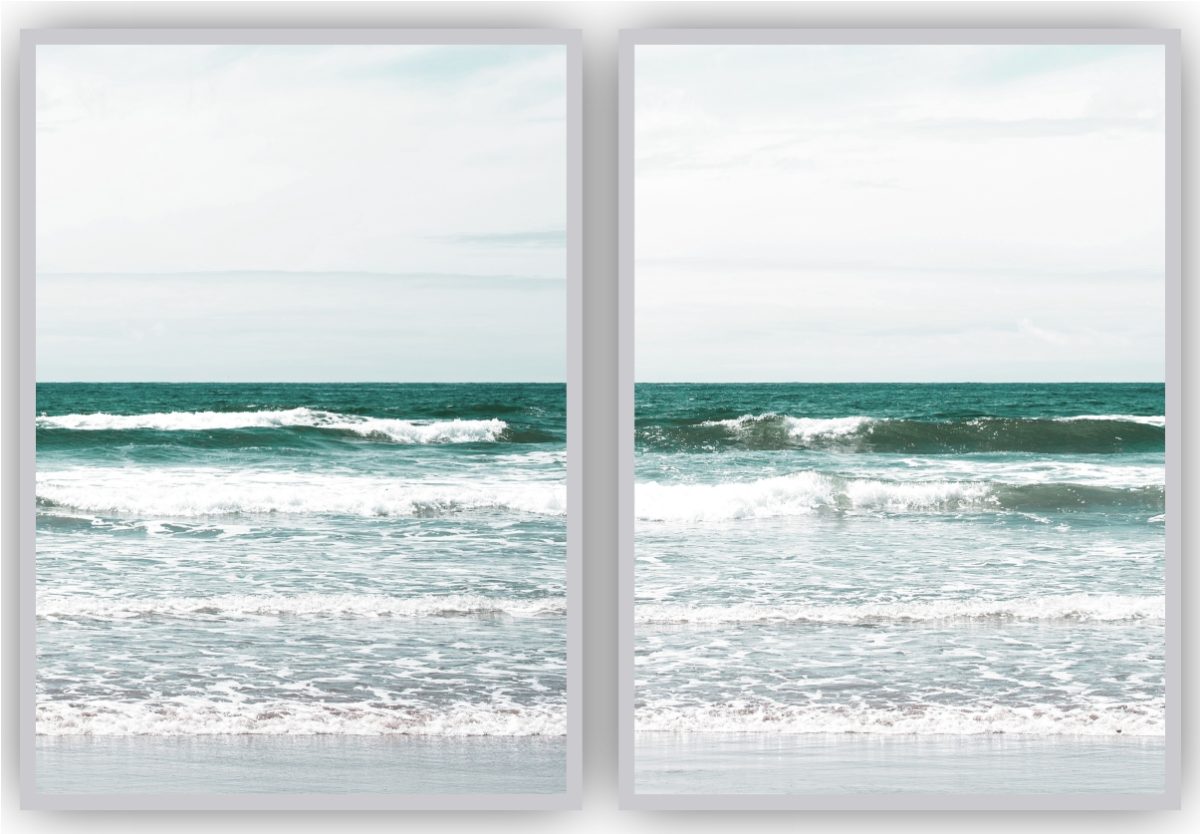 Jogo com 2 Quadros Decorativos Mar Azul - Imagem 6
